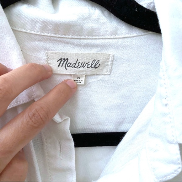 Madewell White Cotton Courier Button Down Shirt Blouse - Picture 3 of 9